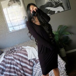 Anthropologie Bella Luxx Black Knit Midi Dress